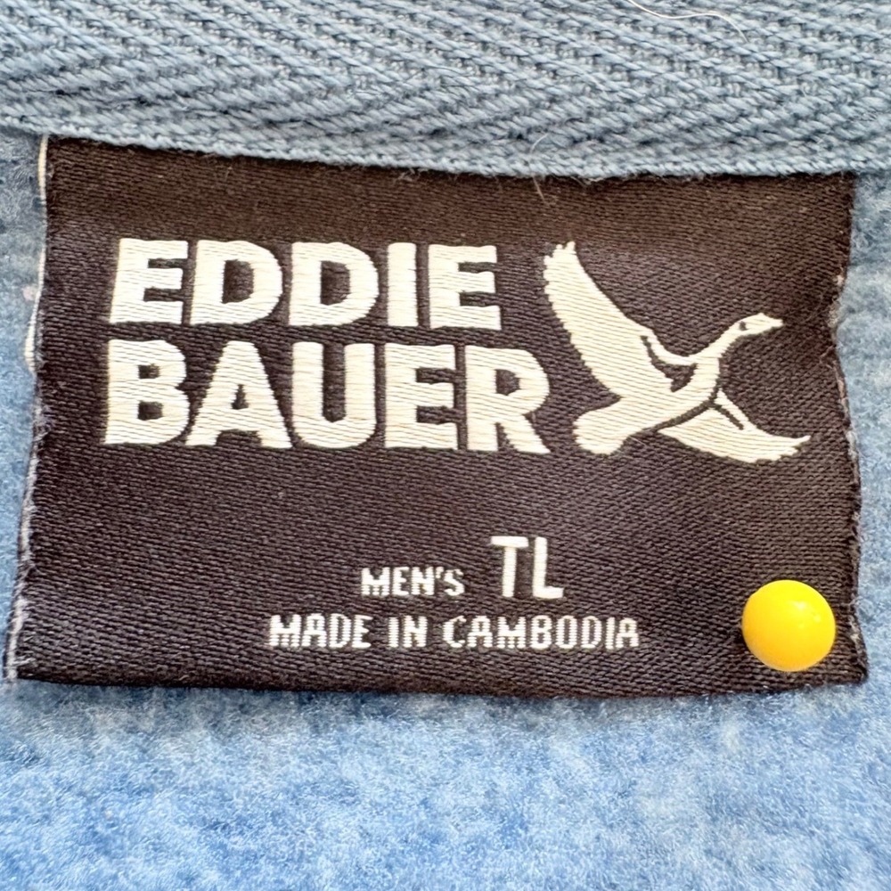 Eddie Bauer Radiator Fleece Snap Pullover Mens Tall Large Blue Heather Gorpcore - Picture 4 of 5